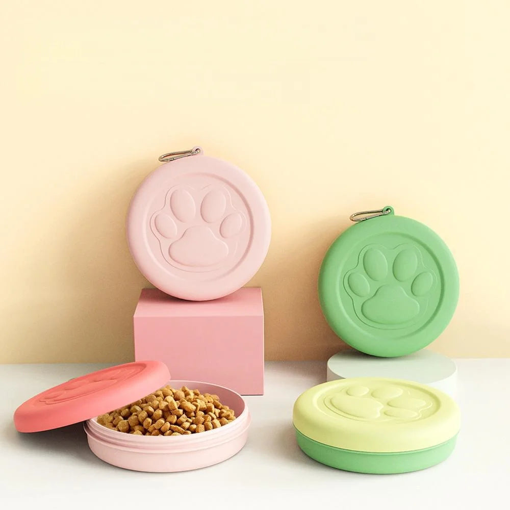 Portable 2-in-1 Pet Travel Bowl with Lid Water Dish